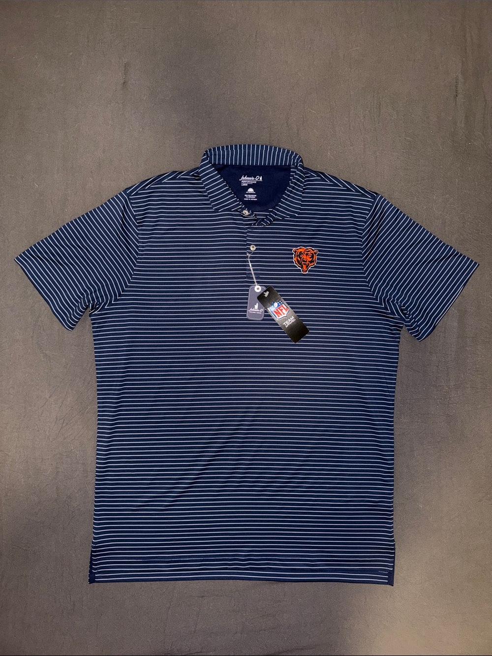 Johnnie-O Chicago Bears Beau Striped Performance Jersey Polo